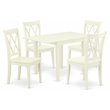 Pemberly Row 5-Piece Wooden Dining Set with X-Back Chairs in Linen White