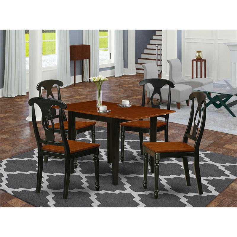 Pemberly Row 5-Piece Dining Set with Cherry Top and Napoleon Back Chairs