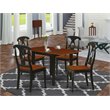 Pemberly Row 5-Piece Dining Set with Cherry Top and Napoleon Back Chairs
