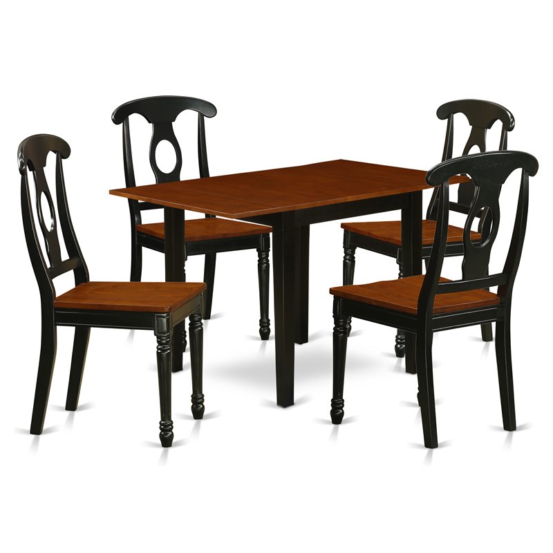 Pemberly Row 5-Piece Dining Set with Cherry Top and Napoleon Back Chairs