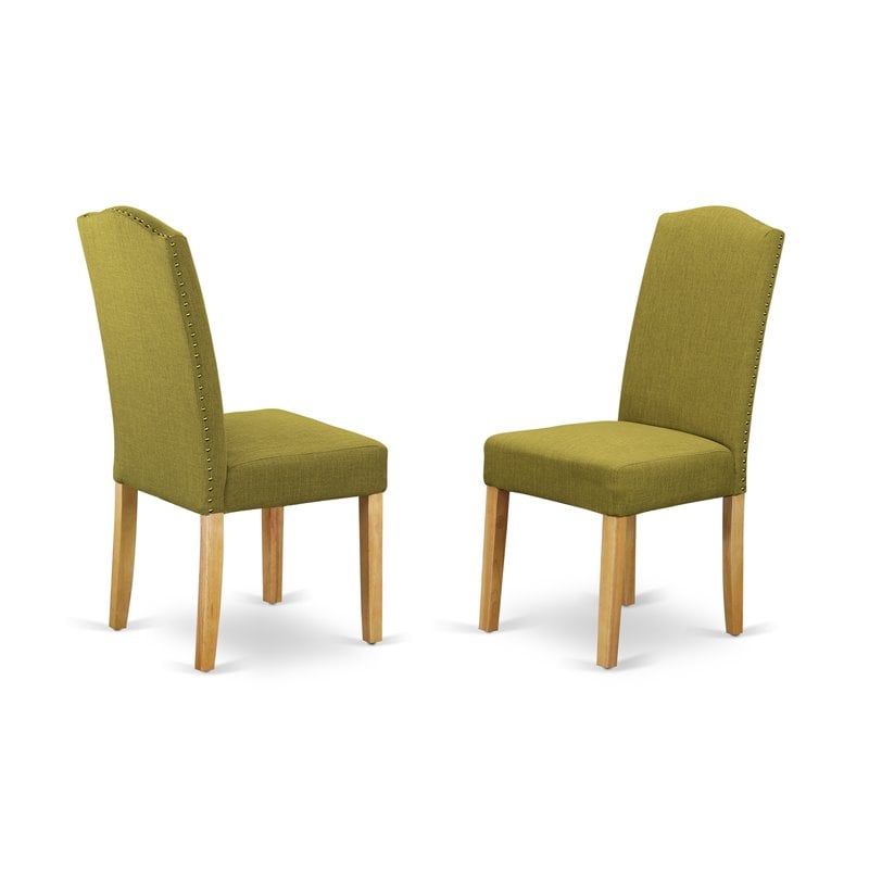 Pemberly Row 5-Piece Dining Set with Linen Fabric in Light Pickle
