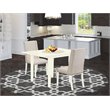 Pemberly Row 3-Piece Dining Set with Drop Leaf Table in Linen White