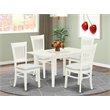 Pemberly Row 5-Piece Dining Set in Linen White with Rubber Wood Frame