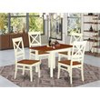 Pemberly Row 5-Piece Drop Leaf Dining Set in Buttermilk and Cherry