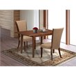 Pemberly Row 3-Piece Wood Dining Set in Mahogany and Linen Fabric