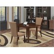 Pemberly Row 3-Piece Dining Table Set with Fabric Chairs in Mahogany