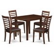 Pemberly Row 5-Piece Mahogany Dining Set with Faux Leather Chairs