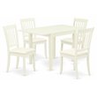 Pemberly Row 5-Piece Modern Dining Set with Linen Seat in White