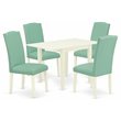 Pemberly Row 5-Piece Dining Table Set with PU Leather Seats in White