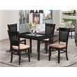 Pemberly Row 5-Piece Traditional Black Dining Set with Rectangular Table