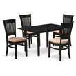 Pemberly Row 5-Piece Traditional Black Dining Set with Rectangular Table
