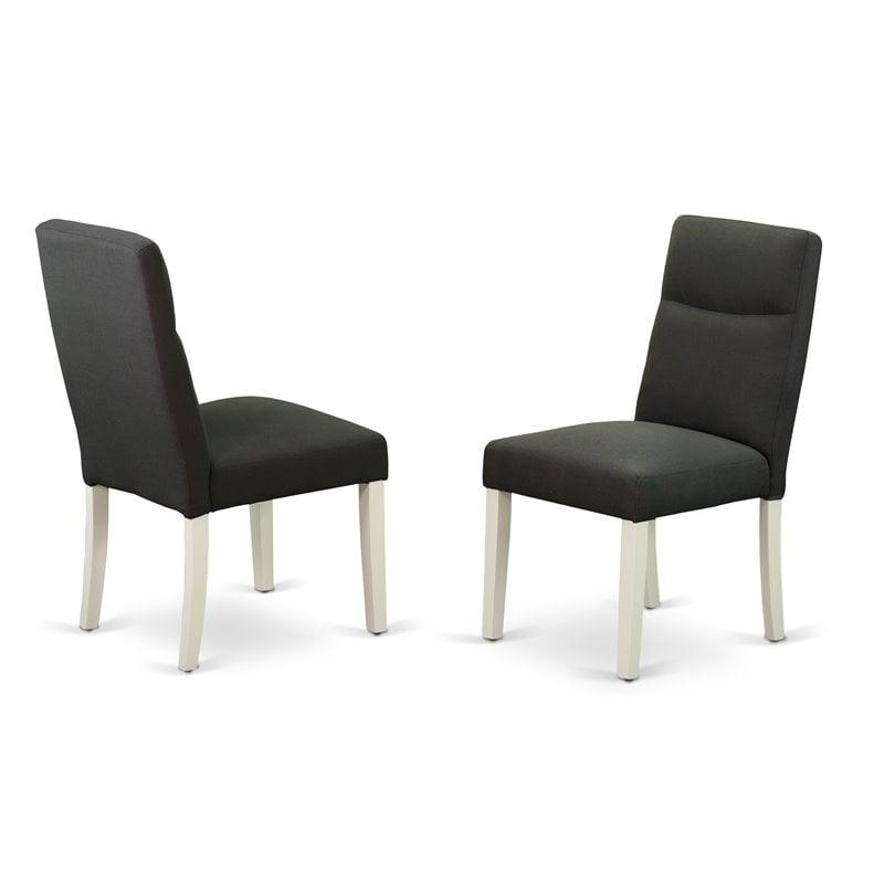 Pemberly Row 3-Piece Wood Dining Set in White and Dark Gotham Gray
