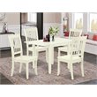 Pemberly Row 5-Piece Wood Dining Set with Drop-Leaf Table in Linen White