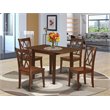 Pemberly Row 5-Piece Wood Dining Table Set with Chairs in Mahogany Finish