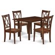 Pemberly Row 5-Piece Wood Dining Table Set with Chairs in Mahogany Finish