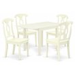 Pemberly Row 5-Piece Wood Dining Set with Napoleon Back Chairs in White