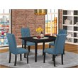 Pemberly Row 5-Piece Rubber Wood Dining Table Set with Upholstered Chairs