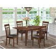 Pemberly Row 5-Piece Mahogany Kitchen Table Set with Faux Leather Chairs