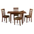 Pemberly Row 5-Piece Mahogany Kitchen Table Set with Faux Leather Chairs