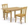 Pemberly Row 3-Piece Solid Wood Dining Set in Oak with Butterfly Leaf