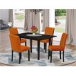 Pemberly Row 5-Piece Wood Dining Set with Parson Chairs in Black