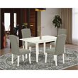 Pemberly Row 5-Piece Dining Set with High Back Chairs in White