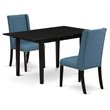 Pemberly Row 3-Piece Wood Dinette Set with Rectangular Table in Black