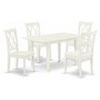 Pemberly Row 5-Piece Dining Set with Double X-Back Chairs in White