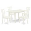 Pemberly Row 5-Piece Dining Table Set in Linen White Finish with Chairs