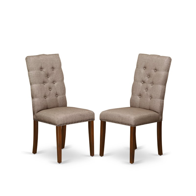 Pemberly Row 5-Piece Mahogany Dining Table Set with Upholstered Chairs