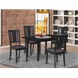 Pemberly Row 5-Piece Traditional Rubberwood Dining Set in Black Finish