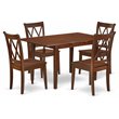 Pemberly Row 5-Piece Mahogany Wood Dining Set with Double X Back Chairs