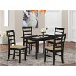 Pemberly Row 5-Piece Black Wood Dining Set with Ladder Back Chairs