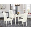 Pemberly Row 5-Piece Wood Dining Set with Linen White Finish
