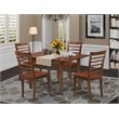 Pemberly Row 5-Piece Mahogany Dining Set with Extension Leaf Table