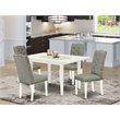 Pemberly Row 5-Piece Wood Kitchen Table Set in Linen White Finish