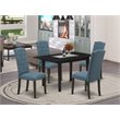 Pemberly Row 5-Piece Wood Dining Room Table Set in Black Finish