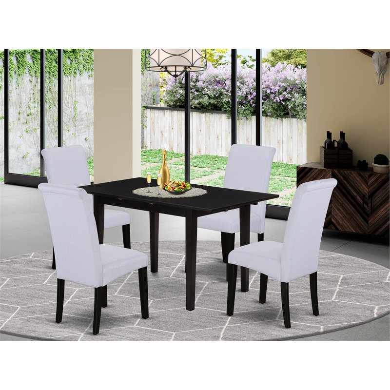 Pemberly Row 5-Piece Wood Kitchen Dining Set in Black Finish