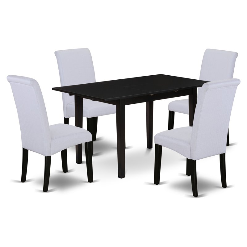 Pemberly Row 5-Piece Wood Kitchen Dining Set in Black Finish