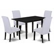 Pemberly Row 5-Piece Wood Kitchen Dining Set in Black Finish