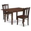 Pemberly Row 3-Piece Solid Wood Dining Set in Mahogany Finish