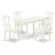 Pemberly Row 5-Piece Wood Dining Table Set in Linen White Finish