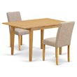 Pemberly Row 3-Piece Oak Finish Dining Set with Parson Chairs