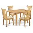 Pemberly Row 5-Piece Wood Dining Set in Oak with Cushioned Chairs