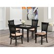 Pemberly Row 5-Piece Black Wood Dining Table Set with Butterfly Leaf