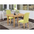 Pemberly Row 3-Piece Dining Set with Wood Table in Oak Limelight Finish
