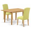 Pemberly Row 3-Piece Dining Set with Wood Table in Oak Limelight Finish