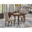 Pemberly Row 3-Piece Mahogany Dining Set with Butterfly Leaf Table