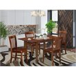 Pemberly Row 5-Piece Wood Dining Table Set with Leaf in Mahogany Finish