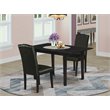 Pemberly Row 3-Piece Wood Dining Set with Parson Chairs in Black